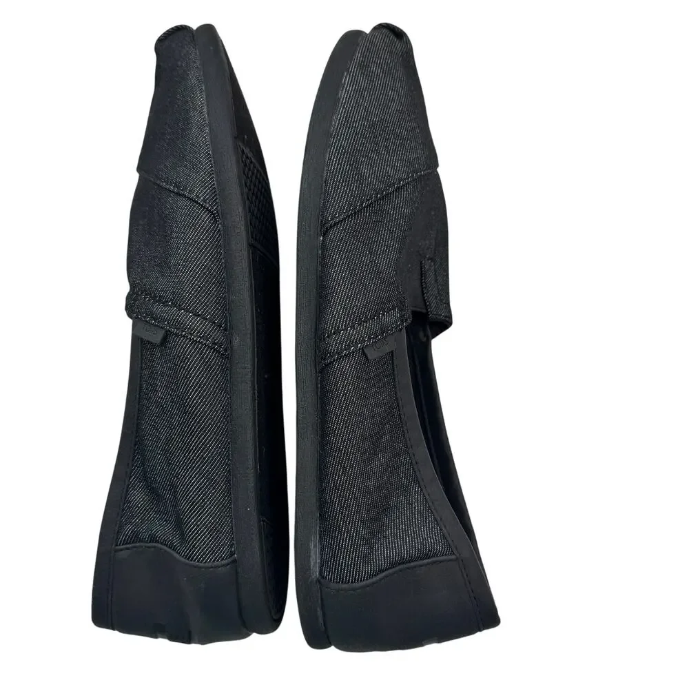 TOMS Classic All Black Denim Comfortable Lightweight Slip-On Shoes Men's Size 10
